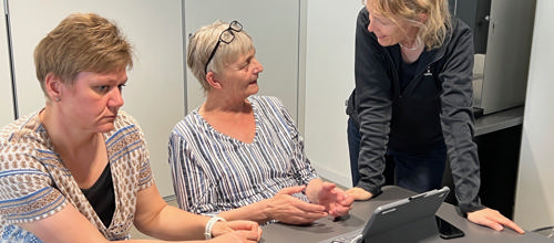 Medarbejdere undervises i brug af programmet