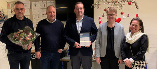 Fra v mod h: Karsten Mikkelsen (Soltra), Kim Ulv Christensen, Jose Ramón Matrínez Arias (Soltra), Gitte Foldager Pedersen, Seda Doduga Sandahl.