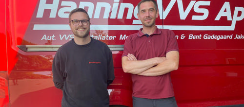 Volodymyr Vylkov (th) er Hanning VVS' tredje voksenlærling.