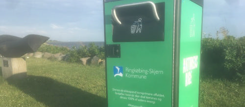 Skraldespande i Ringkøbing får pedaler og et efterlyst ”r”