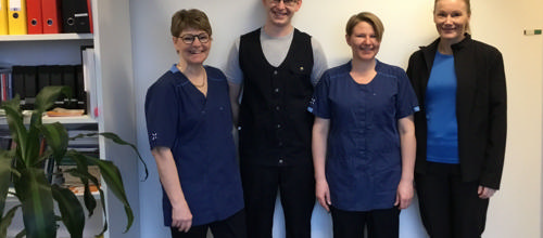 Karen Marie Hansen og Søren Bo M. Nielsen, Videbæk Hjemmepleje, Britta Klavstrup, Skjern Hjemmepleje og Anita Bjerg Christiansen, Sundhedscenter Vest.