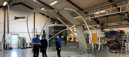 Den nye overdækning under produktion på Schanflex i Egeris. Foto: Asker Geyti