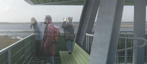 Visualisering af det kommende madpakke- og udsigtstårn i Værneengene