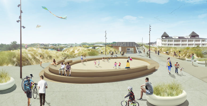 Sandpladsen i Søndervig klar til leg og aktivitet