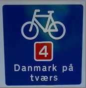 Billede af cykelskilte på ruten Danmark på tværs