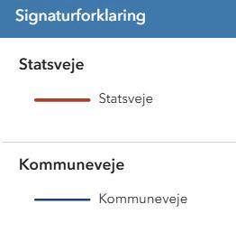 Billede med signaturforklaring for kortet med vejoversigten