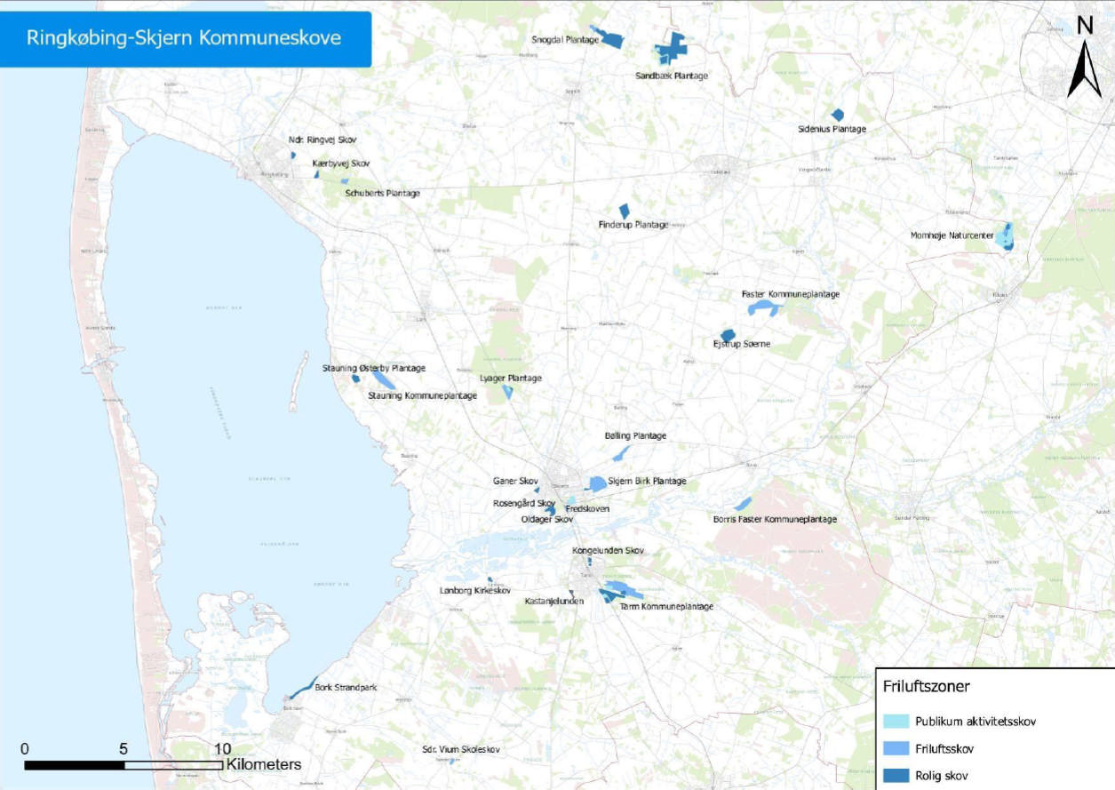 Oversigtskort - kommuneskove