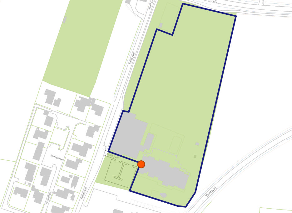 One Mile rute i Bork - Midtbyvej. Bork Skole