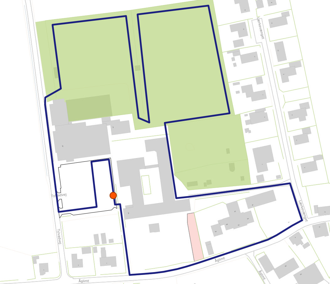 One Mile rute i Rækker Mølle - Tylvadvej. Rækker Mølle Skole