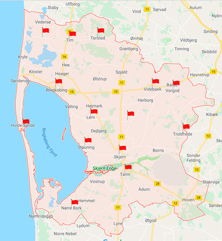Oversigt over One Mile ruter i kommunen