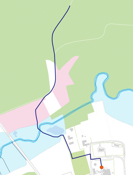 Kort over One Mile rute i Thorsted, Thorstedvej - Hover Thorsted Friskole
