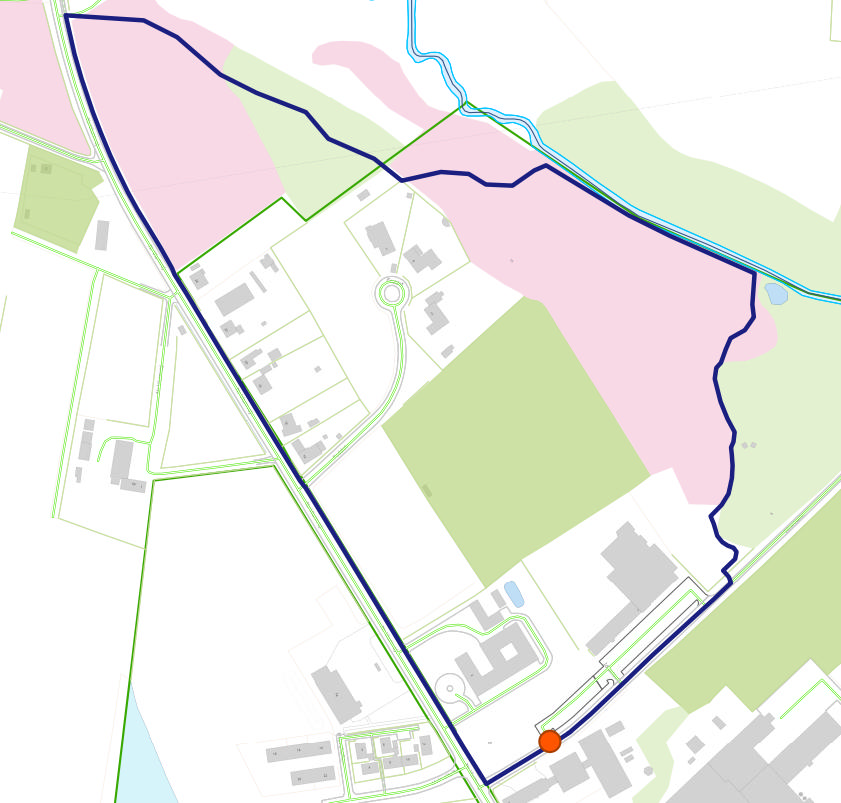 Kort over One Mile rute i Troldhede - Dalgasgade