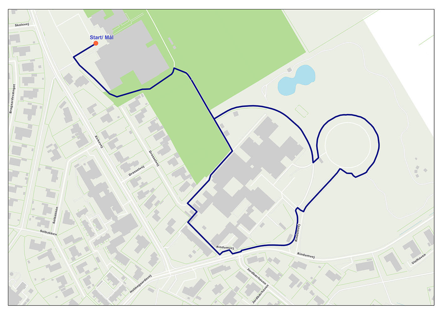 Kortudsnit af ruten Ringkøbing, Kirkevej