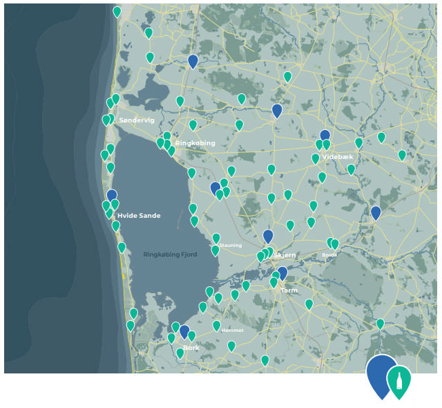 Illustration af, at der er placeret glasbeholdere flere steder i kommunen.