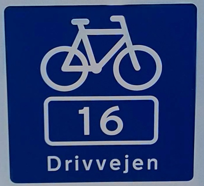 Dette skilt viser et skilt der symbolisere en regional cykelrute